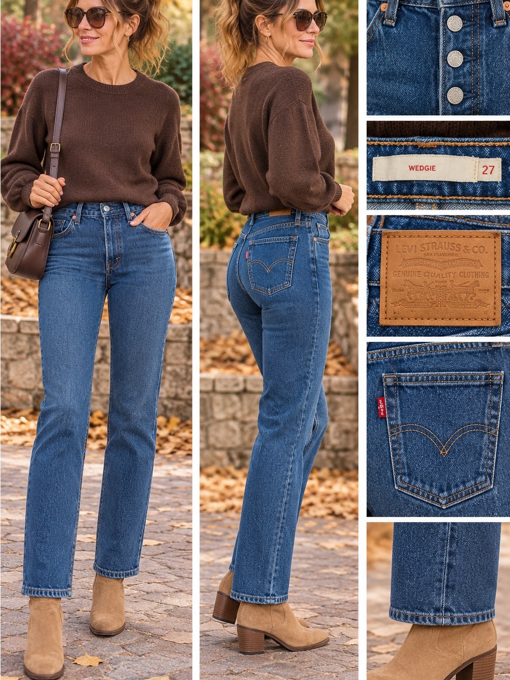 Levi’s Premium Wedgie High Rise Straight Jeans Blue 27